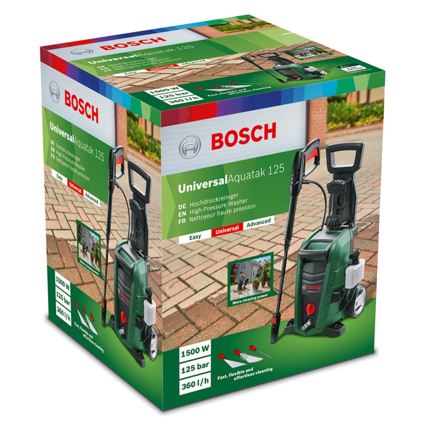 👉 Hochdruckreiniger 125 bar – 3-in-1 Düse, Schaumsprüher, transparenter Wasserfilter, Hochdruckpistole, 5 m Schlauch & 5 m Kabel