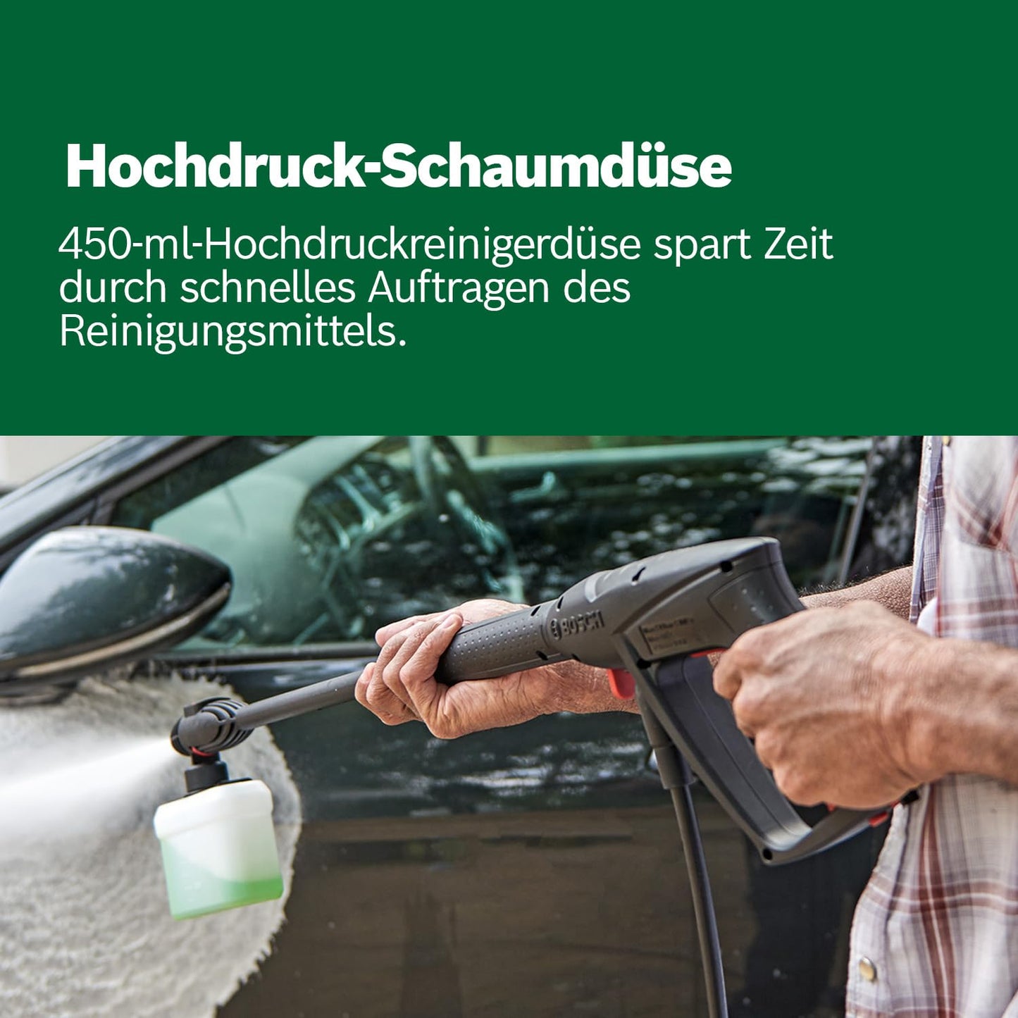 👉 Hochdruckreiniger 125 bar – 3-in-1 Düse, Schaumsprüher, transparenter Wasserfilter, Hochdruckpistole, 5 m Schlauch & 5 m Kabel