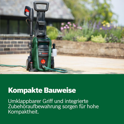 👉 Hochdruckreiniger 125 bar – 3-in-1 Düse, Schaumsprüher, transparenter Wasserfilter, Hochdruckpistole, 5 m Schlauch & 5 m Kabel